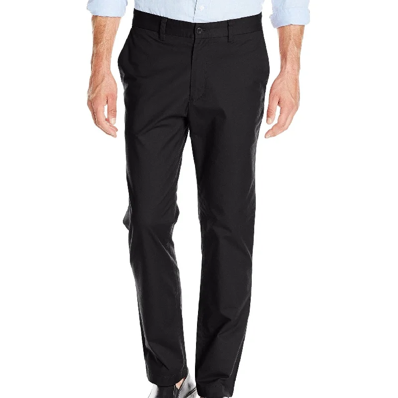 men's straight leg commute navy pants-Nautica Men's Marina Chinos True Black Pants Size 36"W x 30"L - 36x30