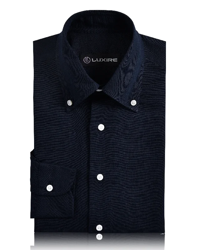 Navy Blue Linen Shirt