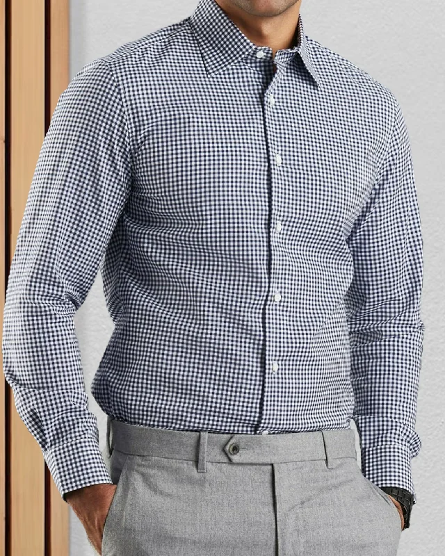 Navy Small Gingham Shirt