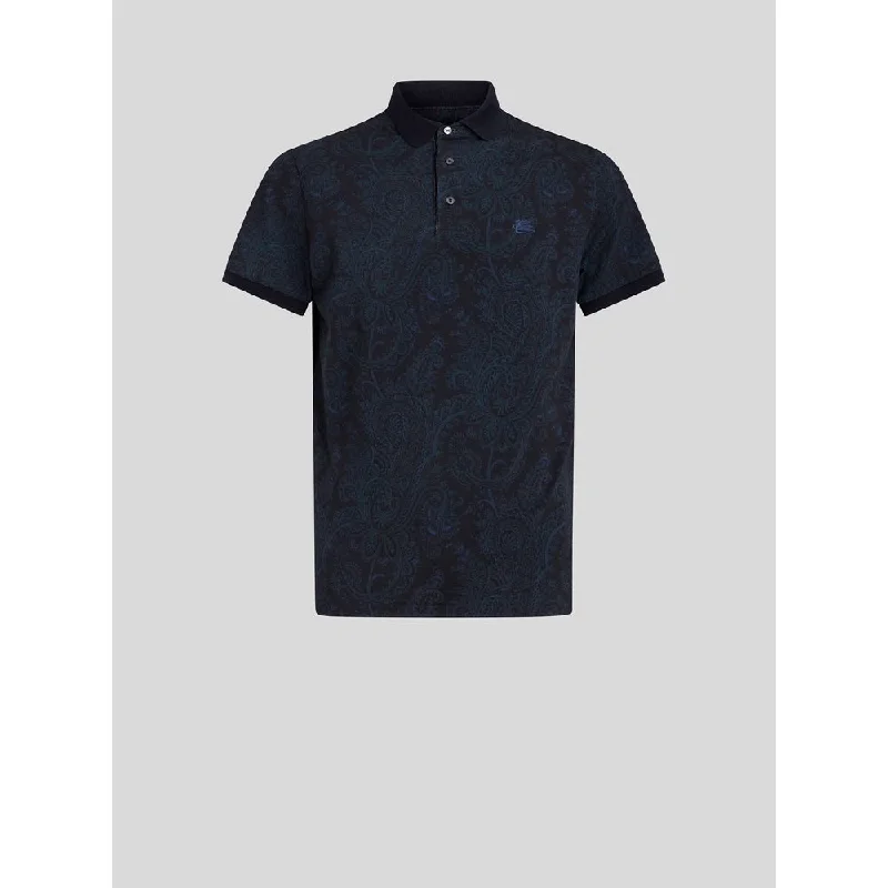 Men's short-sleeve boxy swirl tee-PAISLEY COTTON POLO SHIRT