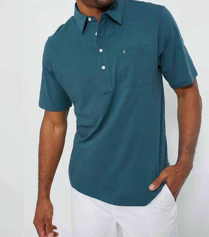 Men's short-sleeve rich sporty-subtle-soft-cookout tee-Pima Stretch Players Shirt In Dark ‘N Stormy