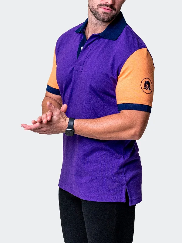 Men's short-sleeve warm stylish-sleek-BMX tee-Polo MozartBlockTip Purple