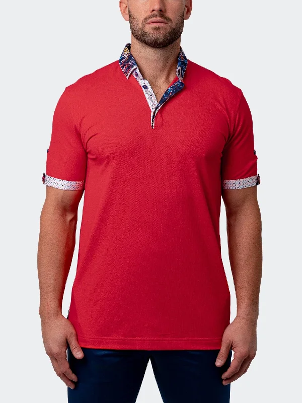 Men's short-sleeve stylish sleek-neutral-faint-taupe tee-Polo Mozartsolidsplash Red