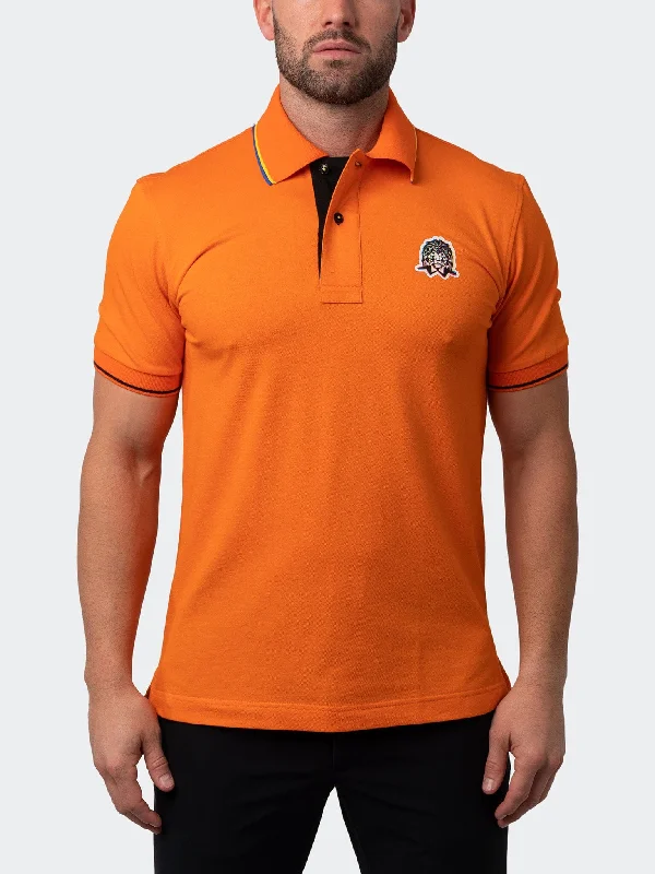 Men's short-sleeve retro cool-rugged-dull-cream tee-Polo MozartTwoTip Orange