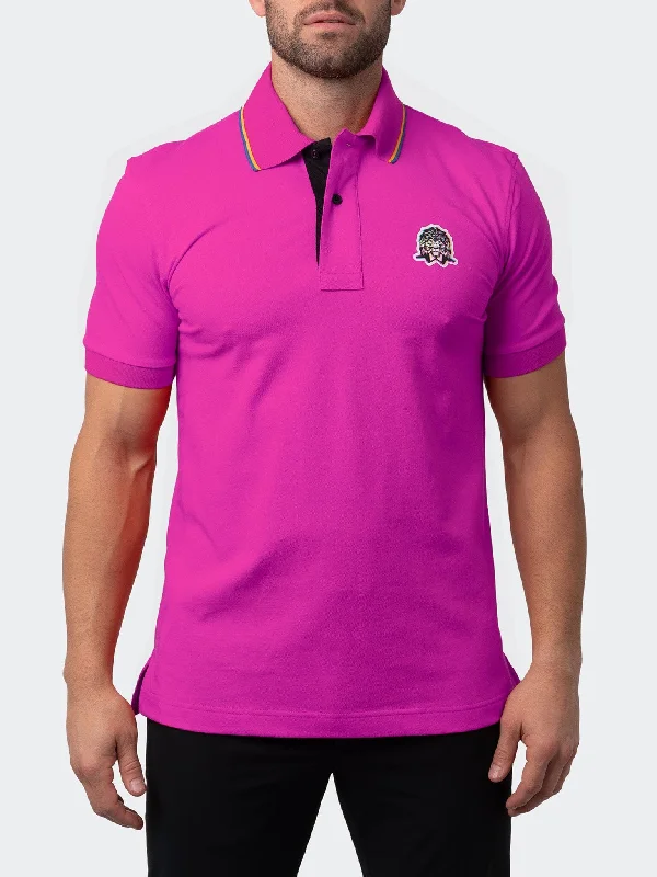 Men's short-sleeve soft trendy-bright-volleyball tee-Polo MozartTwoTip Pink