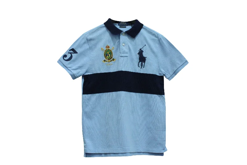 Men's short-sleeve neutral sand tee-Ralph Lauren Big Pony Polo Shirt in Light Blue Cotton