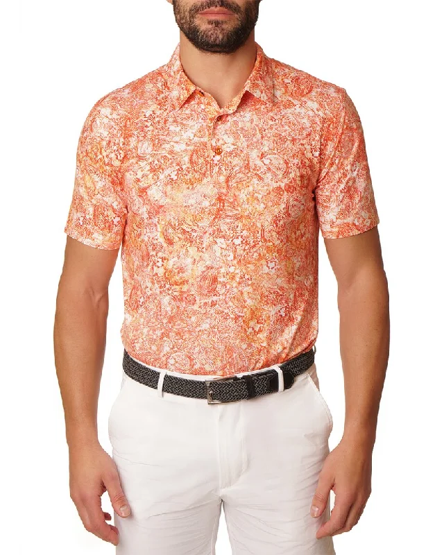 Men's short-sleeve sporty subtle-soft-trendy-soft-hue top-Robert Graham Beatty Knit Polo Shirt