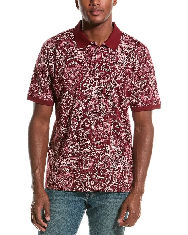 Men's short-sleeve deep sapphire tee-Robert Graham Dozer Knit Classic Fit Polo Shirt