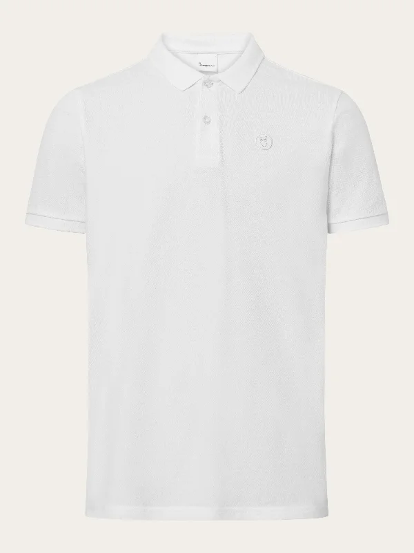 Men's short-sleeve urban warm-stylish-full-sweat-wicking tee-Basic badge polo - Bright White