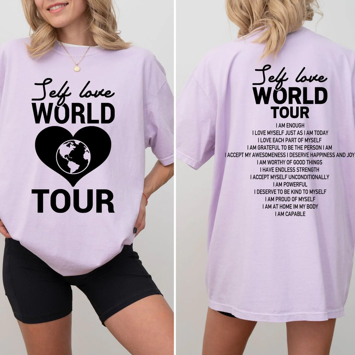 Men's short-sleeve warm loud-crimson shirt-Self Love World Tour Tee  *MADE TO ORDER*