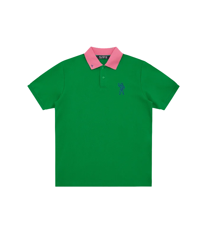 Men's short-sleeve muted old-violet shirt-SHORT SLEEVE PIQUE POLO - GREEN