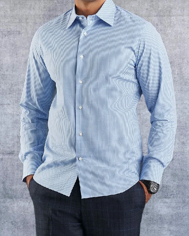 Sky Blue Gingham Shirt