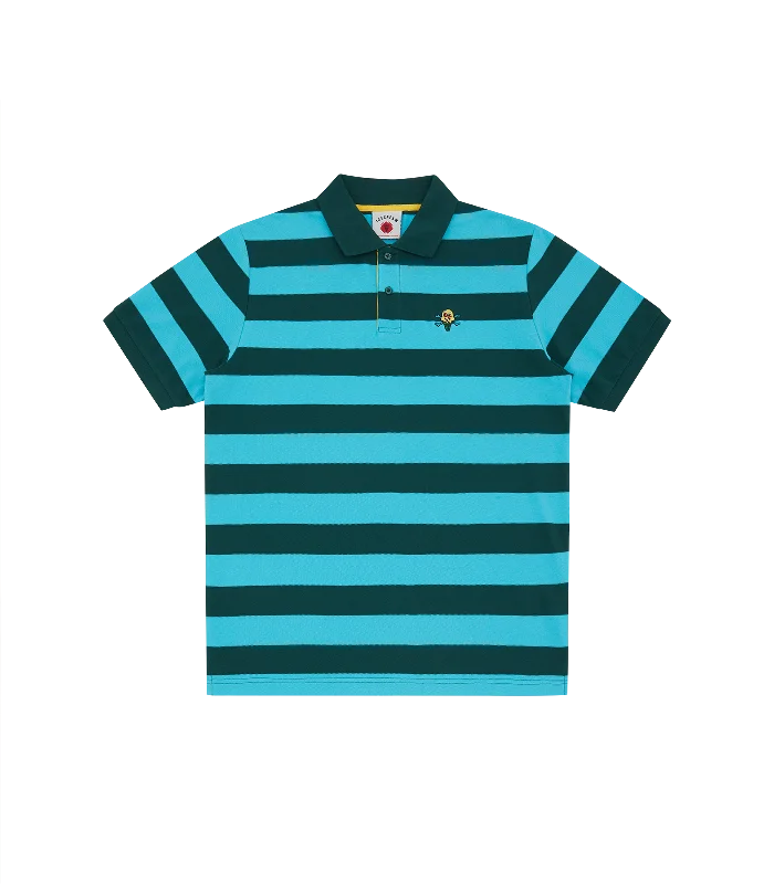 Men's short-sleeve muted big-ombre tee-STRIPED POLO - BLUE STRIPE