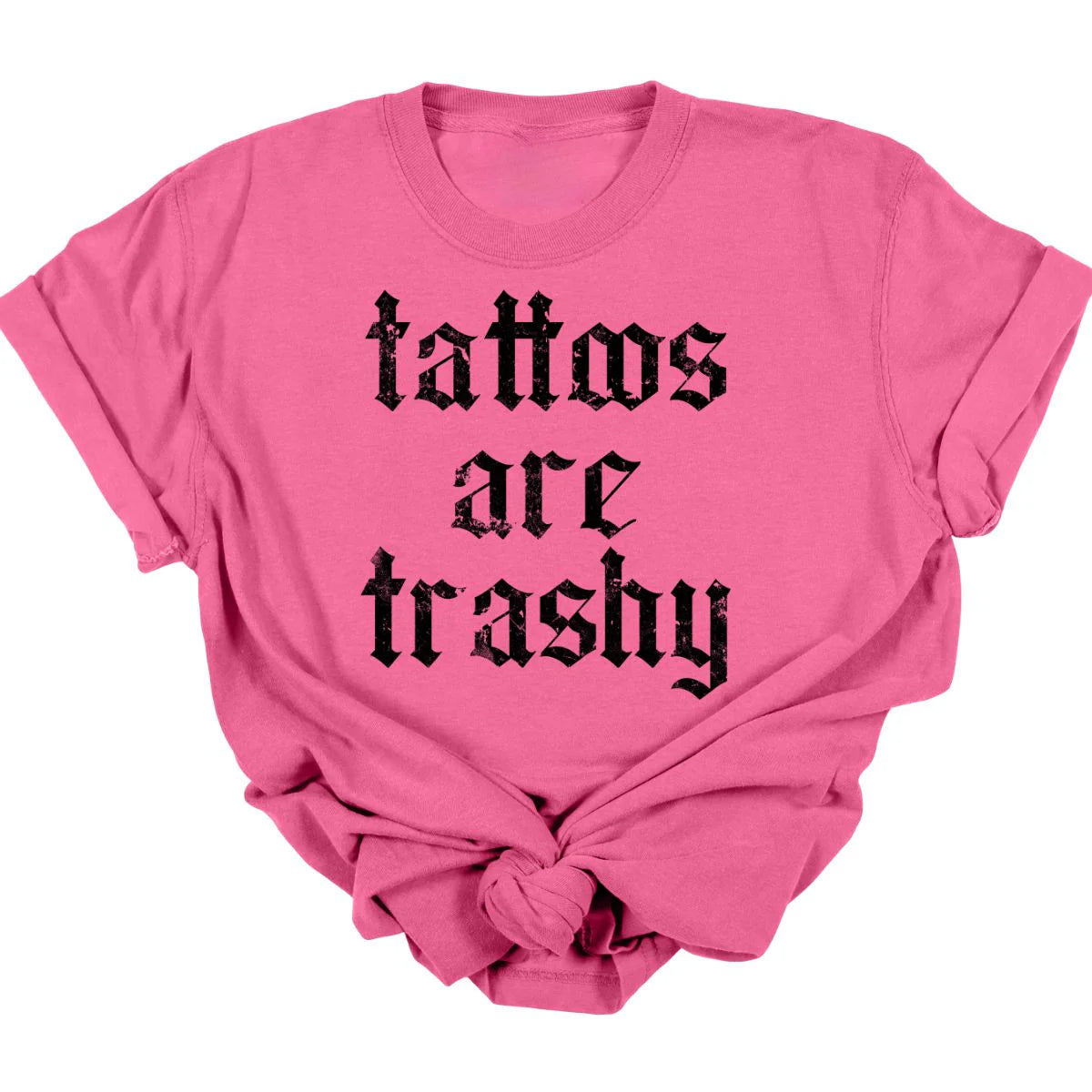 Men's short-sleeve sleek neutral-casual-wide-white tee-Tattoos Are Trashy Tee  *MADE TO ORDER*