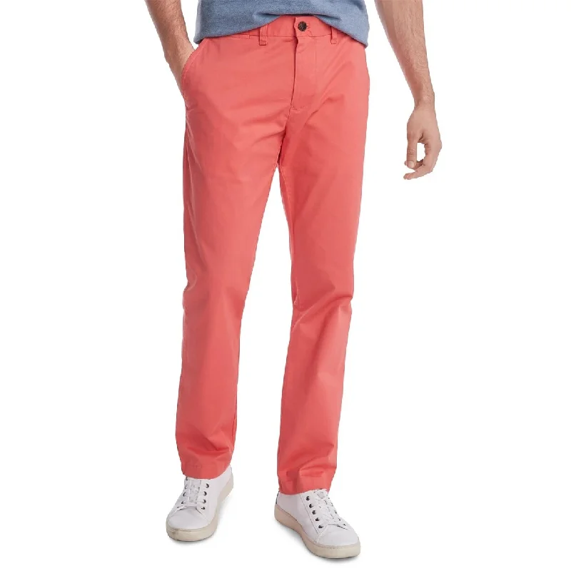 men's flat-front evening beige pants-Tommy Hilfiger Men's Th Flex Custom-Fit Chino Pant Pink Size 30X30