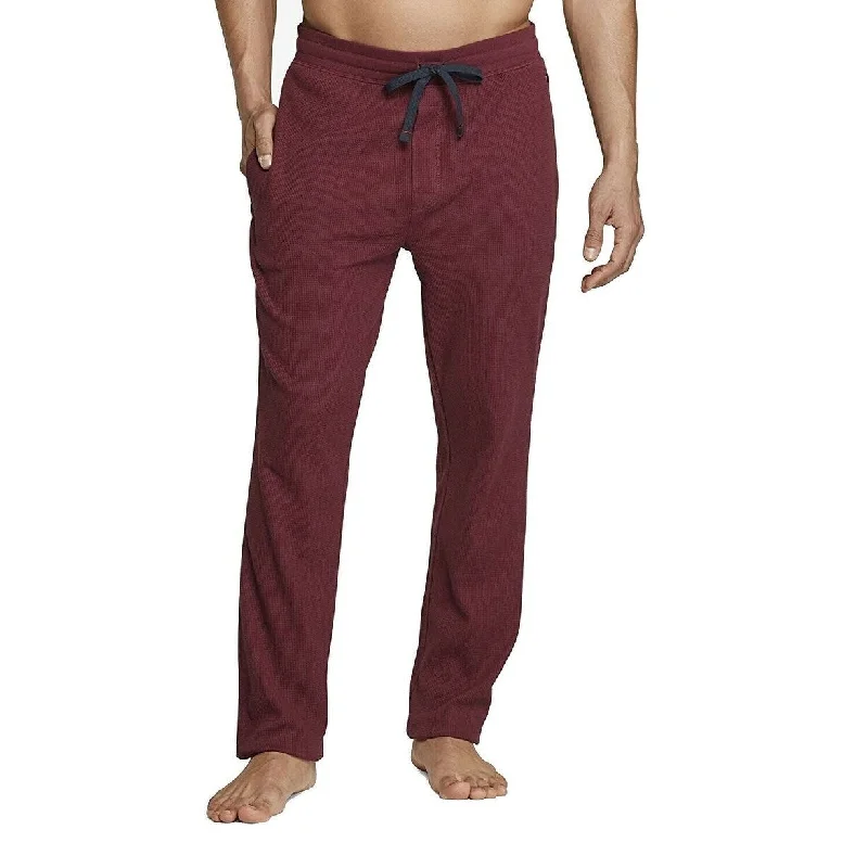 men's waterproof hiking brown pants-Tommy Hilfiger Men's Thermal Pants Red Size X-Large