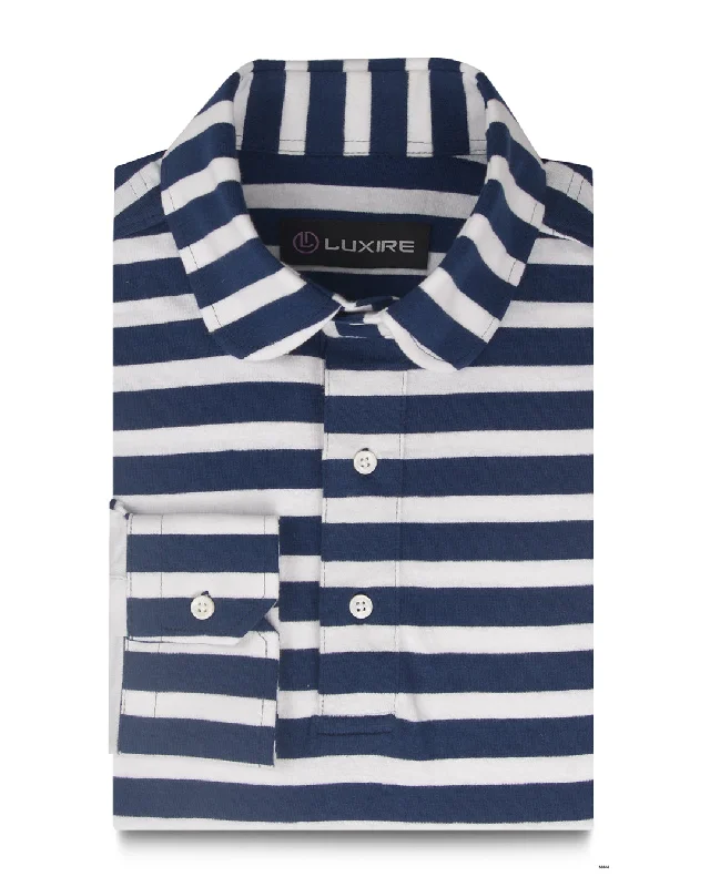 Cobalt Blue White Stripes T-shirt