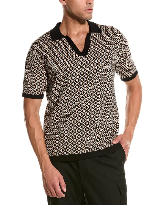 Men's short-sleeve muted fresh-modern-tough-rust tee-Truth Johnny Collar Patterned Polo Shirt