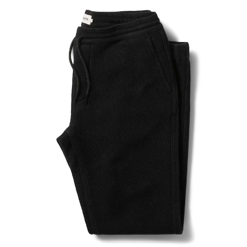 men's straight leg commute blue pants-The Apres Pant in Coal Waffle