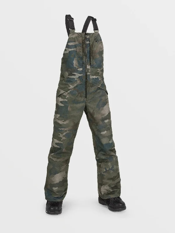 men's waterproof hiking olive pants-Kids Barkley Insulated Bib Overalls - Cloudwash Camo