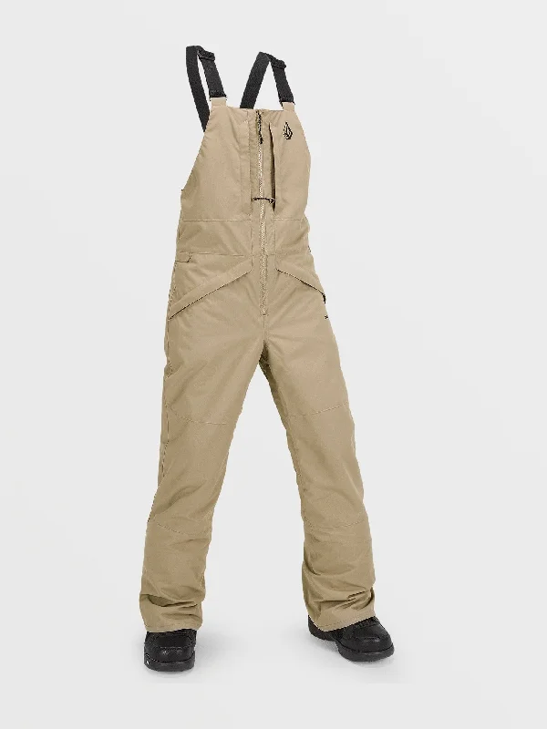 men's stretch athletic training beige pants-Kids Barkley Insulated Bib Overalls - Dark Khaki