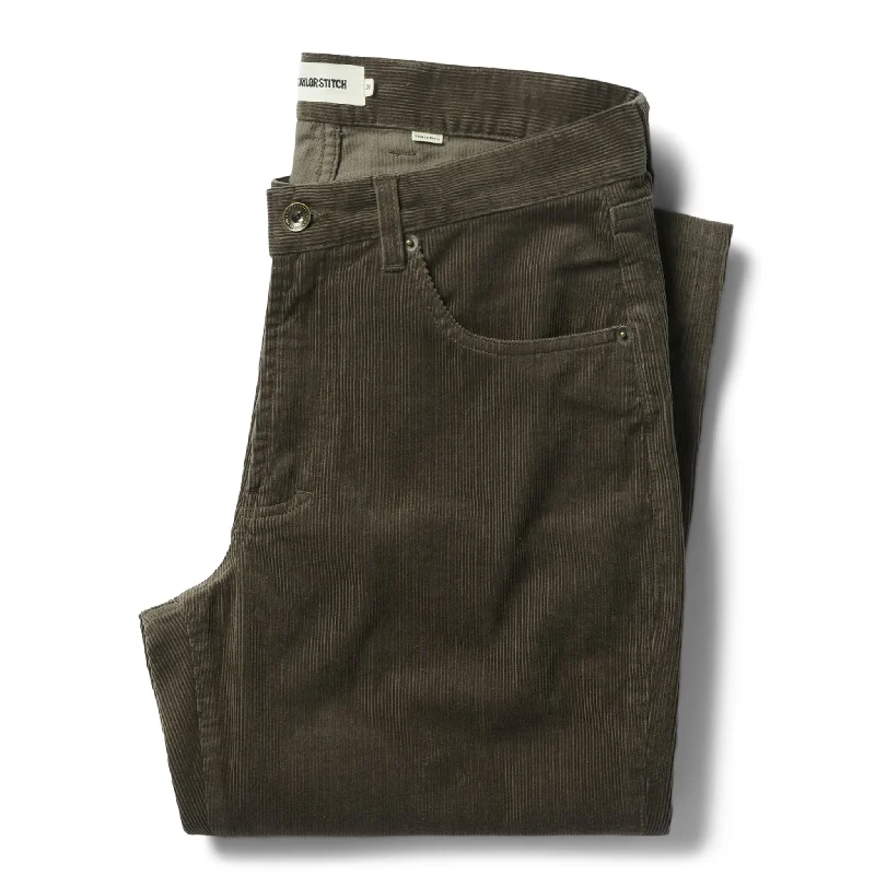 men's pleated travel brown pants-The Democratic All Day Pant in Walnut Cord