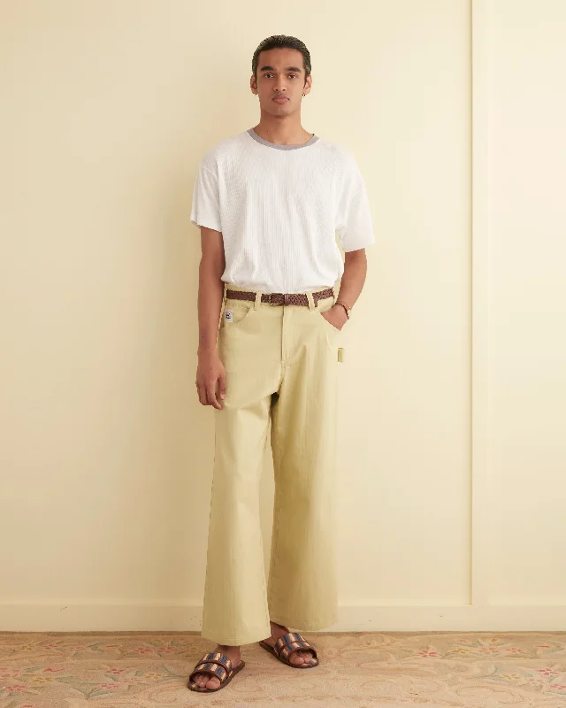 men's tailored party beige pants-Herringbone Knolly Brook Trousers - Green