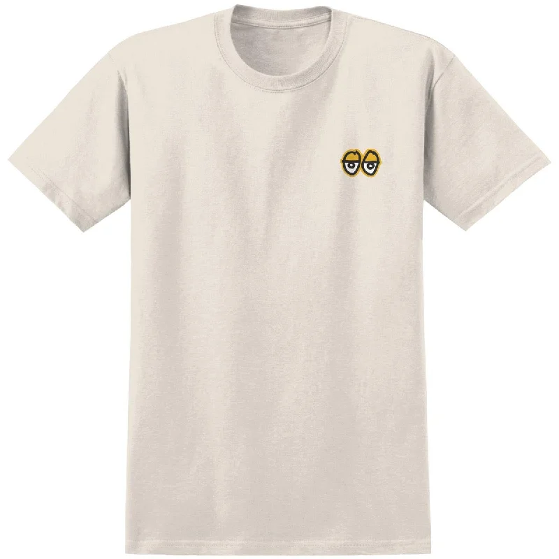 Men's short-sleeve urban warm-stylish-full-sweat-wicking tee-Krooked Strait Eyes T-Shirt - Cream/Gold/Black/White