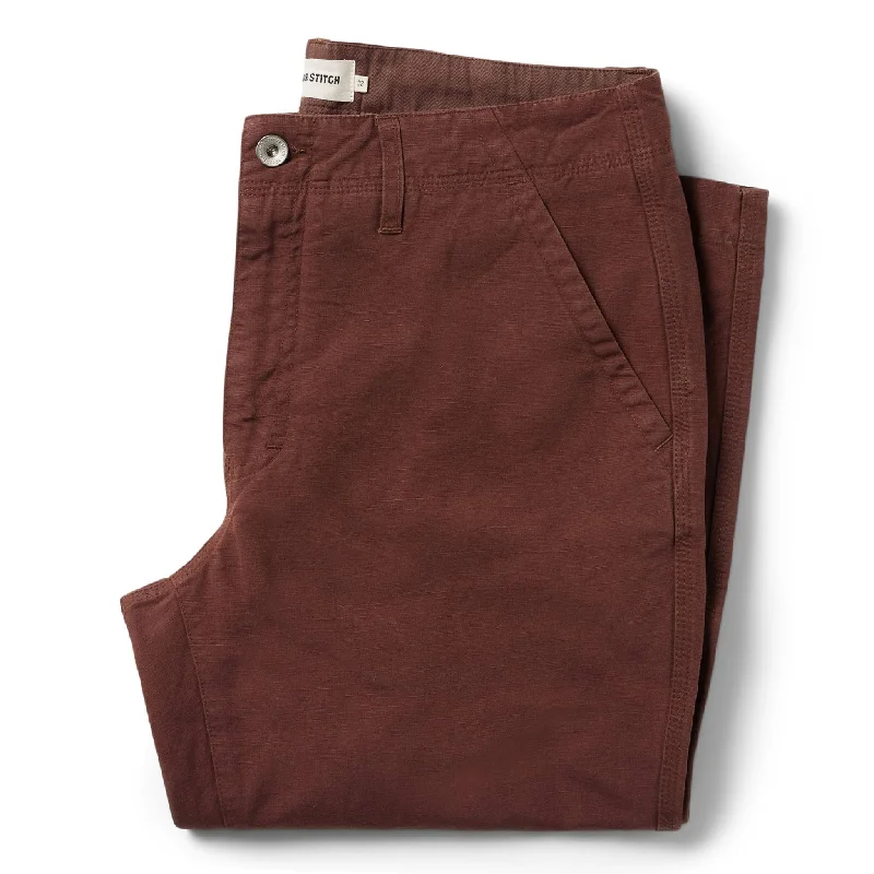 men's tapered workday green pants-The Morse Pant in Russet Slub