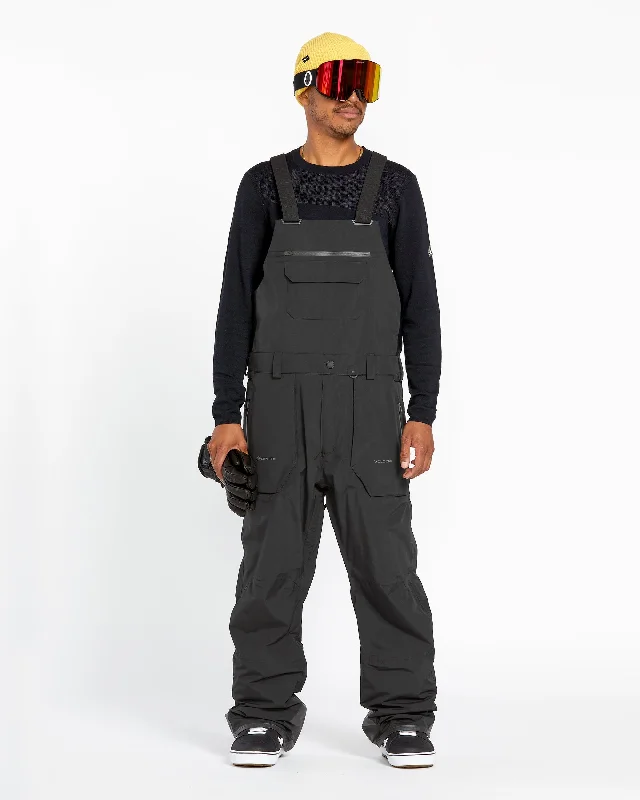 men's waterproof vegan black pants-Mens Rain Gore-Tex Bib Overalls - Black