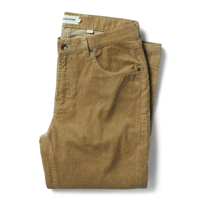 men's high-waisted camping red pants-The Slim All Day Pant in Khaki Cord