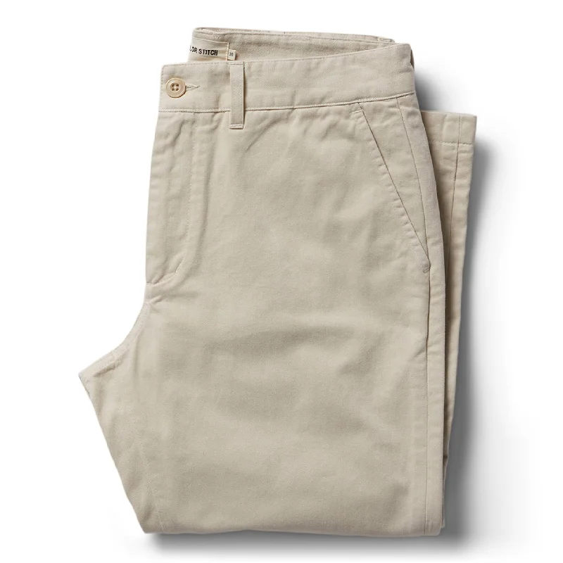 men's pleated travel navy pants-The Slim Foundation Pant in Organic Stone