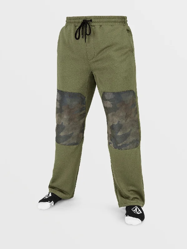 men's high-waisted camping white pants-Mens Tech Fleece Pants - Military