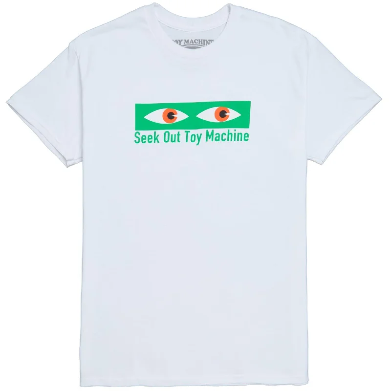 Men's short-sleeve bright new-indigo tee-Toy Machine Seek T-Shirt - White